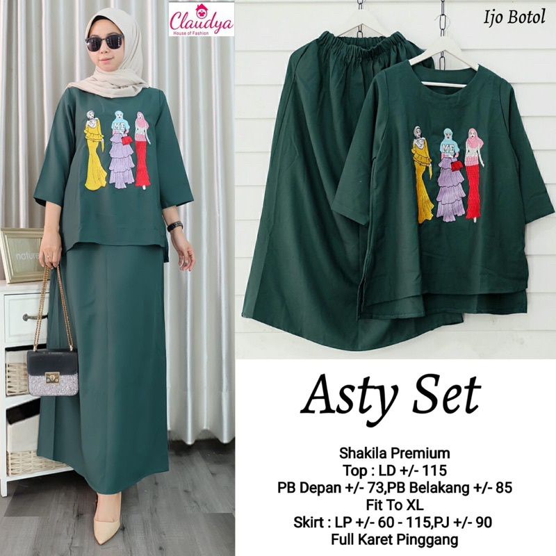 MUFASH - Setelan Rok Shakila Premium Terbaru Chirly Set by Mumu Fashion / Asty Set Bisa COD