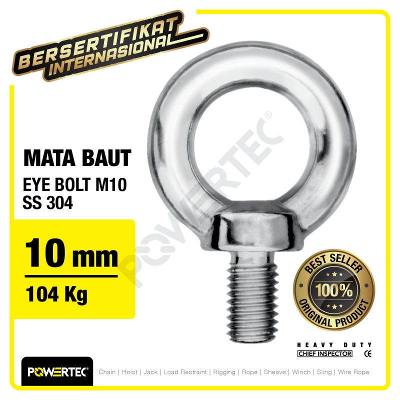 POWERTEC Eye Bolt / Mata Baut SS 304 M10