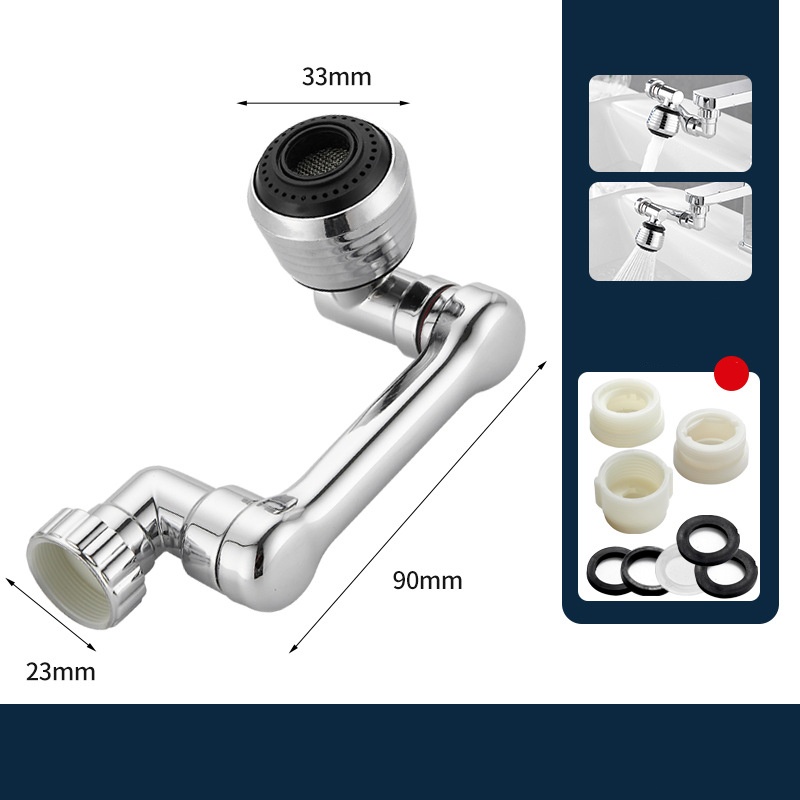 1080° Aksesoris Nozzle Ekstensi Keran Air Model Putar 2 Mode Anti Bocor Untuk Dapur / Kamar Mandi