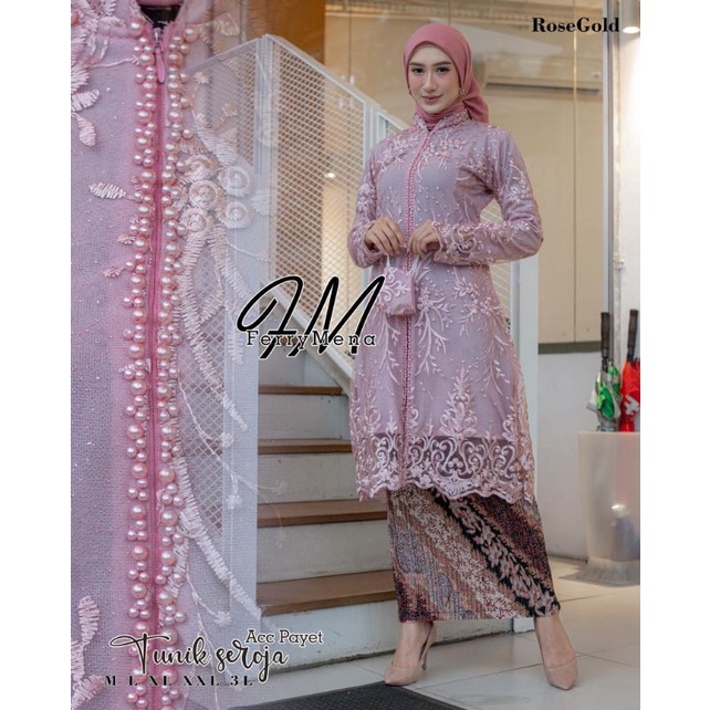 SET KEBAYA TUNIK SEROJA PAYET FULL BORDIR / KEBAYA / KEBAYA MODERN / KEBAYA WISUDA / SET KEBAYA MODERN / KEBAYA BALI / KEBAYA MELAYU / KEBAYA LAMARAN