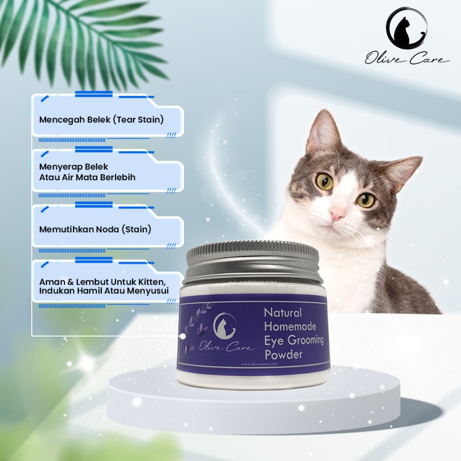 OLIVE CARE Eye Grooming Powder Bedak Mata Kucing untuk Cegah Noda, Kuning-Kuning dan Perawatan Wajah Bersih