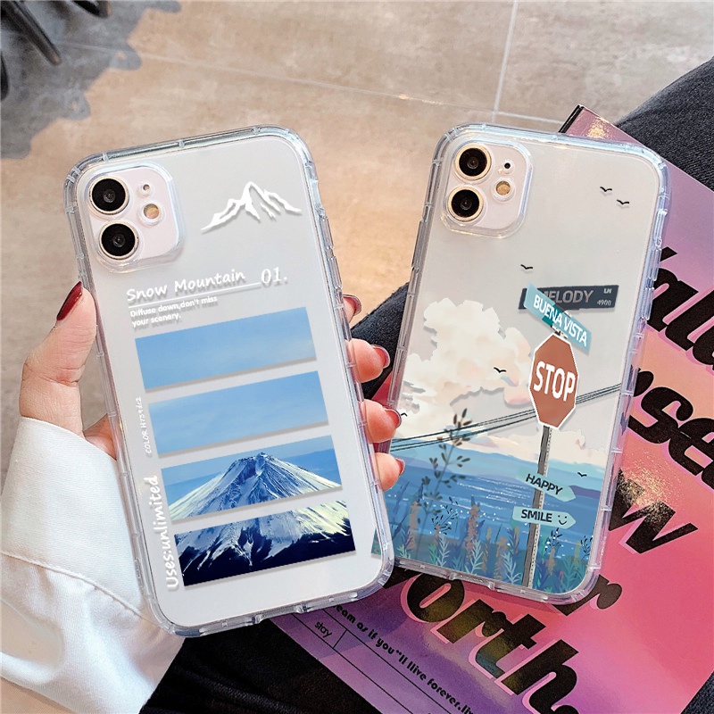 Casing Silikon OPPO Reno 6 6Z 6Pro Plus 6Lite 4SE 4F 4Lite 4Z 2F 2Z 5Z 5F 5Lite 5K 7Z 7SE 7Pro Motif Lukisan Pemandangan