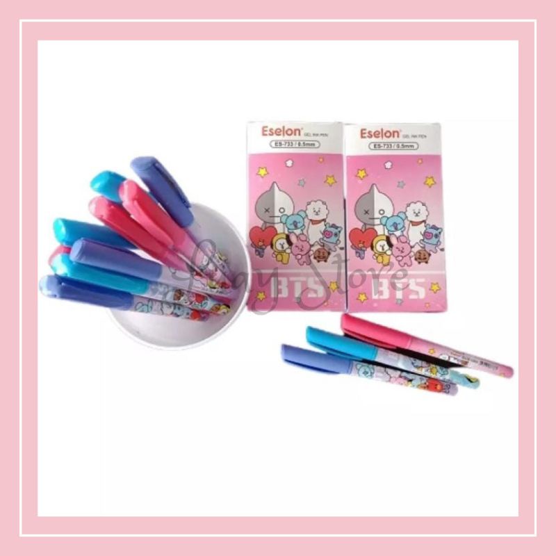 

Pulpen Gel Eselon Motif BT21 Tinta Hitam Harga 1Pcs