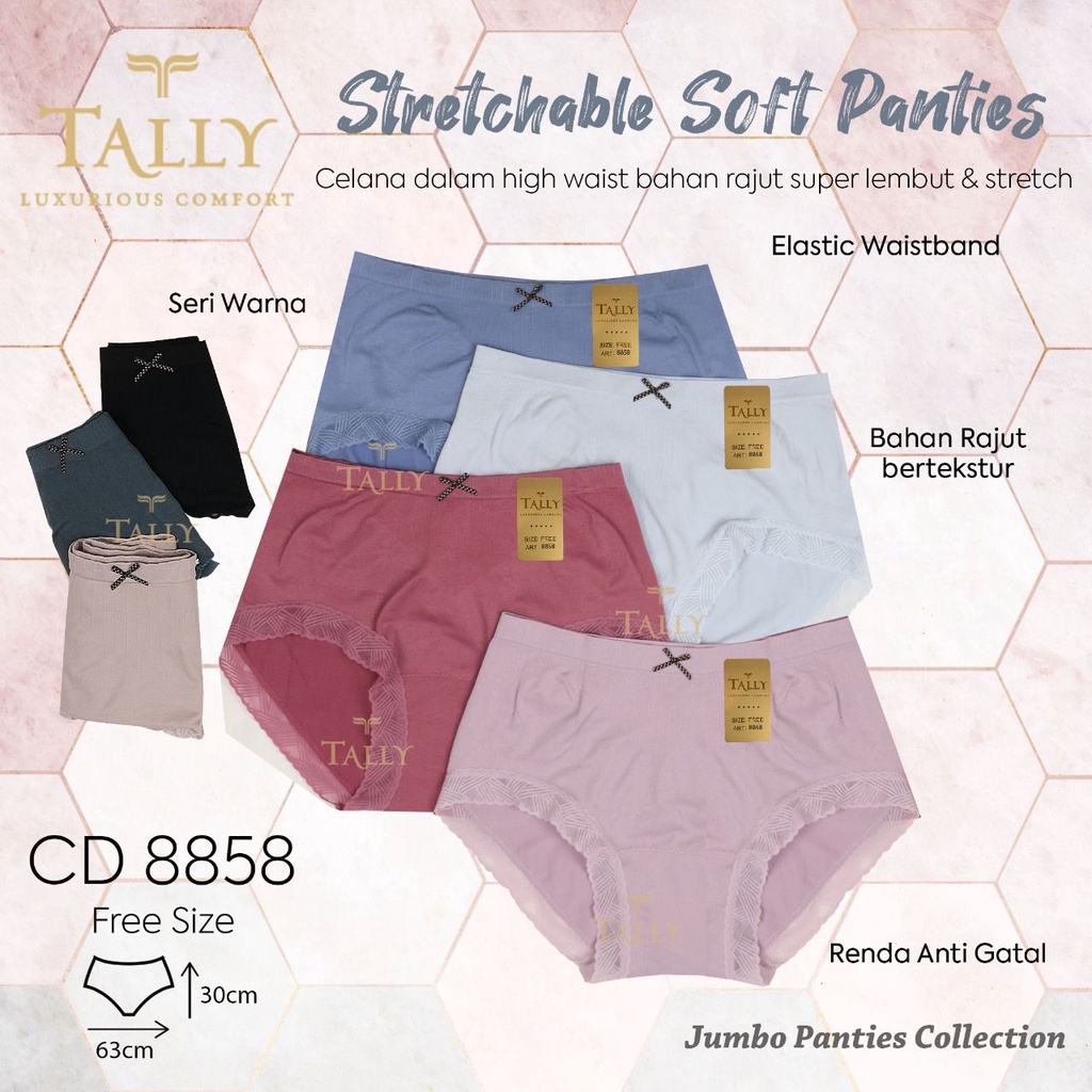 CD 8858 TALLY BODY - Cd Wanita Tally 8858 Jumbo Strech Rajut Renda TALLY CD CELANA DALAM RAJUT 8858 
