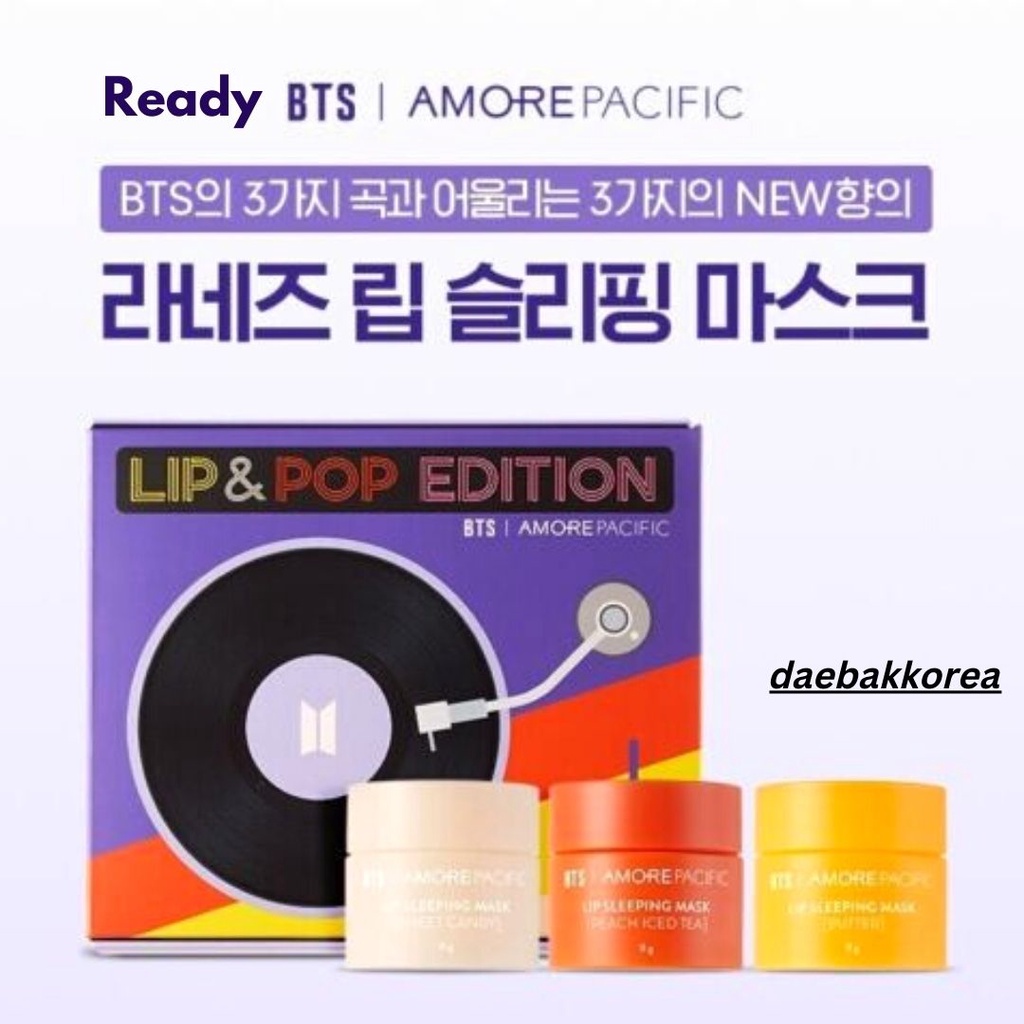 [Ready stok] BTS LIP SLEEPING MASK LIP &amp; POP EDITION (8g*3pcs) x AMORE PACIFIC