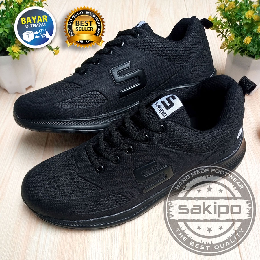 PROMO SEKOLAH SISWA BARU !! SEPATU SEKOLAH OLAHRAGA HITAM POLOS MEREK SAKIPO SD SMP SMA SMK KULIAH UKURAN 36-43 / SEPATU BERTALI ANAK SEKOLAH WARNA HITAM / SEPATU SEKOLAH HITAM MURAH / SAKIPO