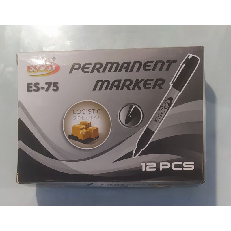 

spidol esco permanent hitam(1 pack isi 12 pcs) es-75