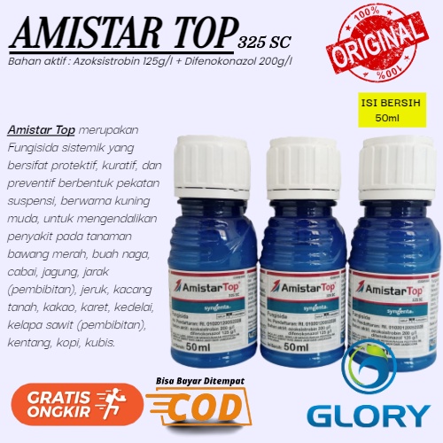 Amistar top 325SC Kemasan Atau Isi 50ML Fungisida Sistemik ZPT Zat Pengatur Tumbuh Obat Hawar Bercak