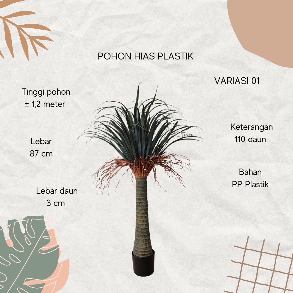 Pohon Hiasan Ruangan Pohon Hias Tinggi ± 1,2 Meter Plastik Pohon Hiasan Ruangan Sudut Dekorasi Rumah Cafe Satu7an PBP128