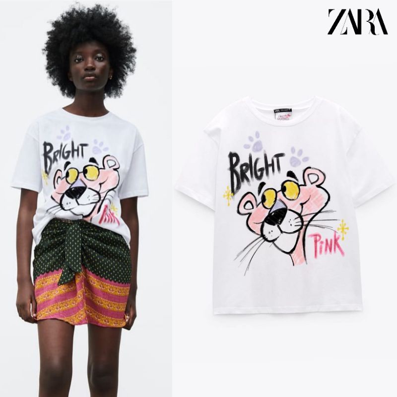 Zara pink panther T shirt