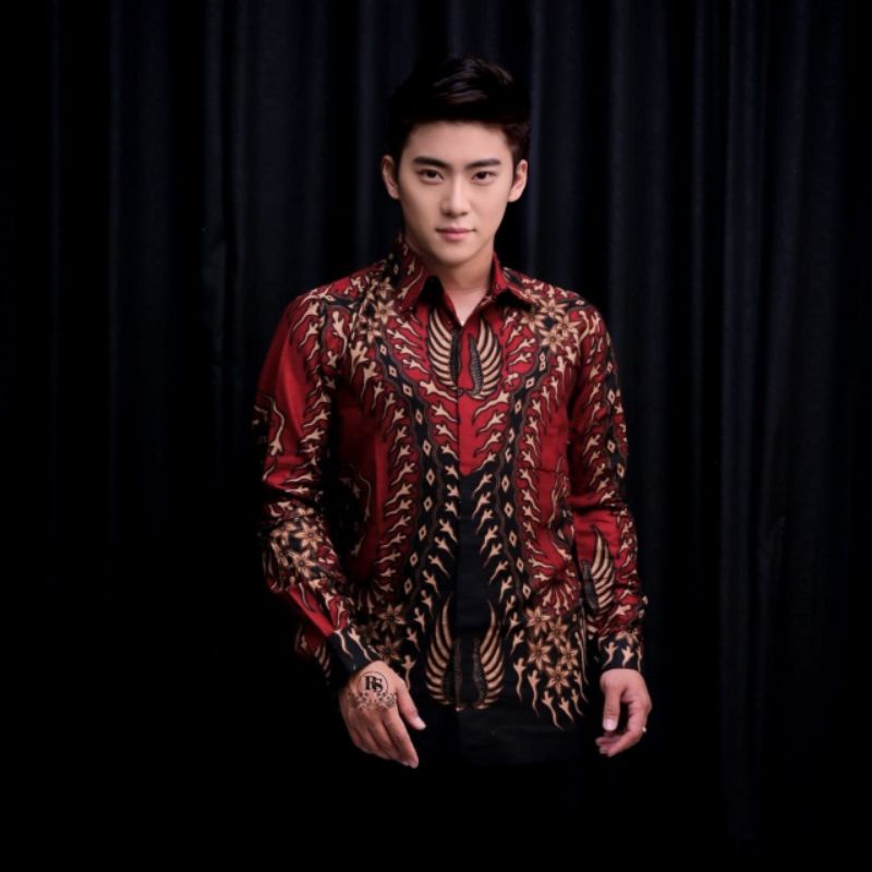 KEMEJA BATIK PRIA LENGAN PANJANG HRB026 motif KERATONAN size M L XL XXL Reguler