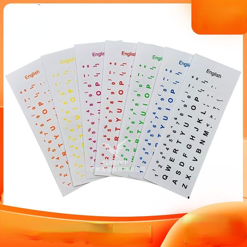 Stiker Cover Keyboard Transparan Motif Tulisan Bahasa Inggris Multi Warna