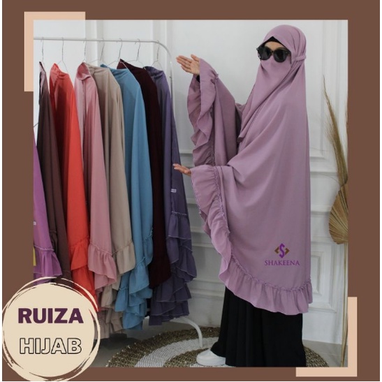 JIlbab Syari Jumbo Bahan Wolfis Grade A Tebal Free Cadar