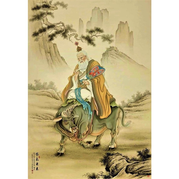 Repro Digital Lukisan Gambar Dewa Konghucu Tao China Maitreya Buddha