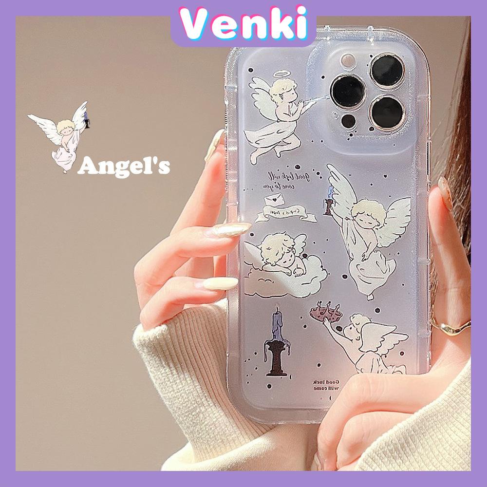 Case For iPhone 14 Pro Max TPU Soft Jelly Airbag Case Clear Little Angel  Case Camera Protection Shockproof For iPhone 14 13 12 11 Plus Pro Max 7 Plus X XR