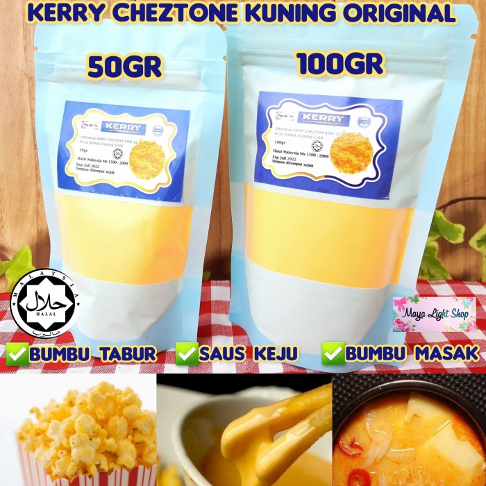 

T0P KERRY CHEZTONE 100GR HALAL WARNA GOLD CHEESE POWDER SAUS KEJU NICE