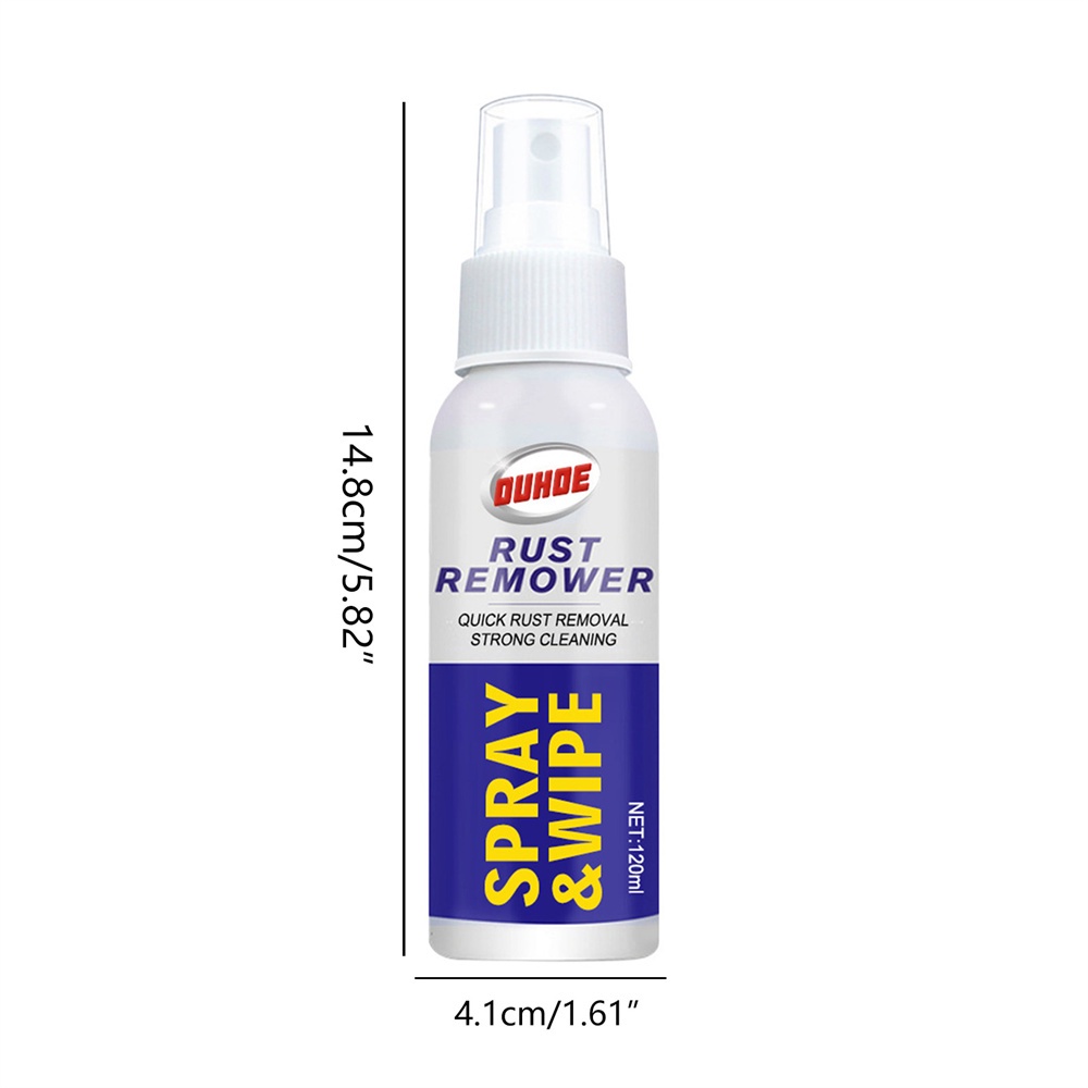 ღ Semprotan Penghilang Karat 120ml Mudah Diaplikasikan Pencegahan Karat Penghilang Noda Pembersih Permukaan Mobil Pembersih Cat Logam Anti-karat