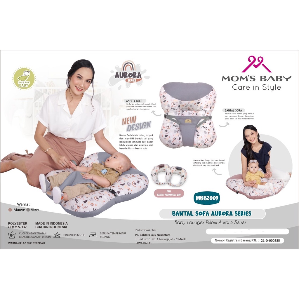 [2 kg] Mom's Baby Sofa Bayi Multifungsi (ada gasper ) + Bantal Lengan Peang Aurora Series - MBB 2009