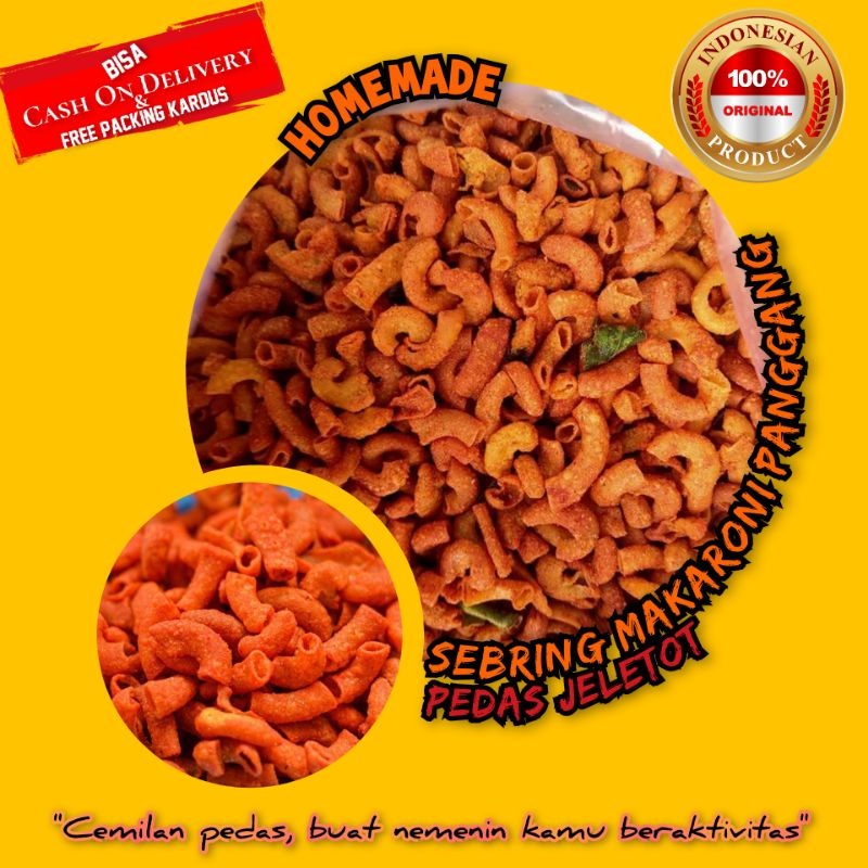 

Seblak Kering/Sebring Makaroni Panggang Pedas Daun Jeruk Jeletot- 250 Gram