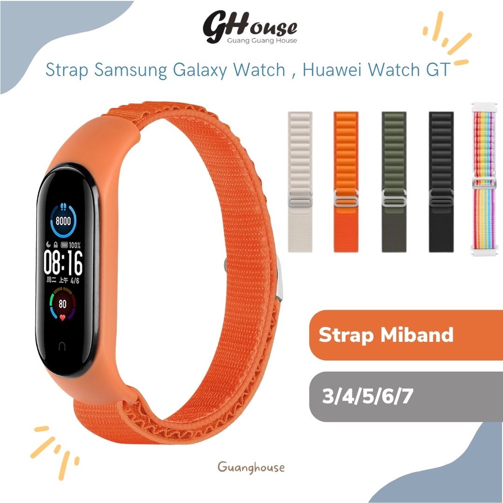 Strap Mi band 7/6/5/4/3 Alpine Loop Tali Pengganti Xiaomi Miband Nilon Alpine Loop for Miband 7/6/5/4/3