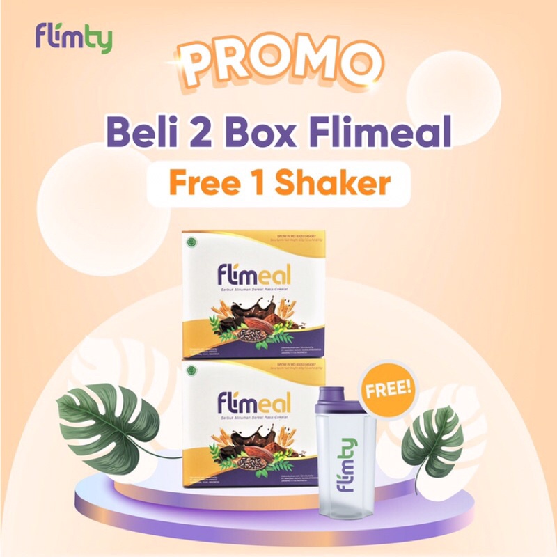 

Flimeal Original 100% (Meal Replacement) 2 Box + Free Shaker - Rasa Coklat Vegan