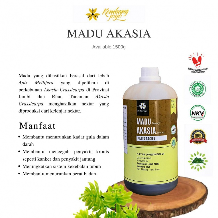 

Madu Kembang Joyo Madu Akasia 1500gr