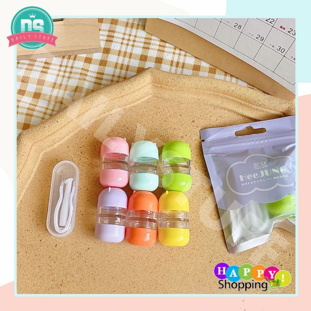 DS CL6 Case Lensa Mini Softlens/Wadah Soflen Capsule/Case Soflens Capsul Motif Lucu/Travelkit/Import Harga Terjangkau