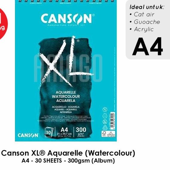 

CANSON XL - AQUARELLE - 30 SHEETS - A4 - 300G (ALBUM) - 400039170