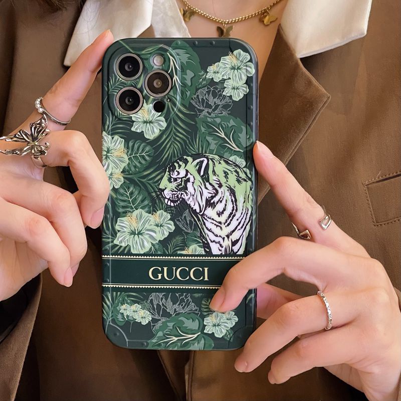 Merek Mewah IMD Case HP iP iPhone X Xr Xs Max14 Plus+Apple11 12 13 Pro Max Wanita Silikon Cover Phone Casing Gucci Vintage Tiger