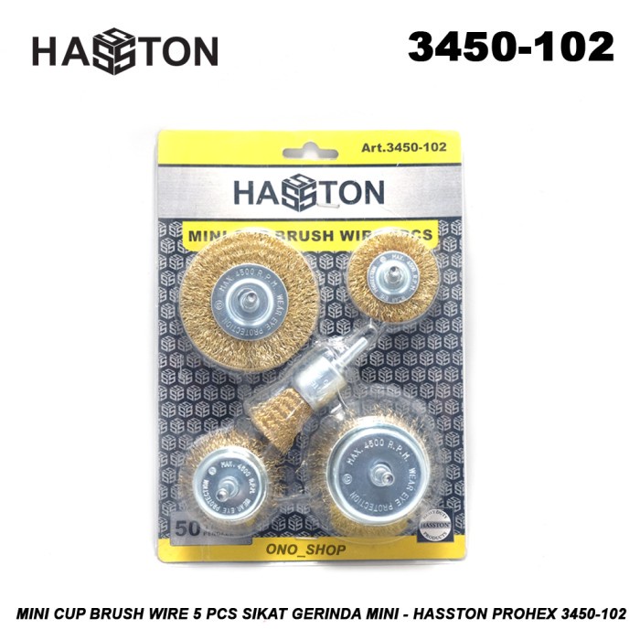 [READY] Mini Cup Brush Wire 5 Pcs Sikat Gerinda Mini - Hasston Prohex 3450-102 / Perlengkapan Rumah Tangga Murah / Perlengkapan Alat Pertukangan Gergaji Mesin Pemotong  Gerinda / Saw Chainsaw Grinding Machine BERKUALITAS