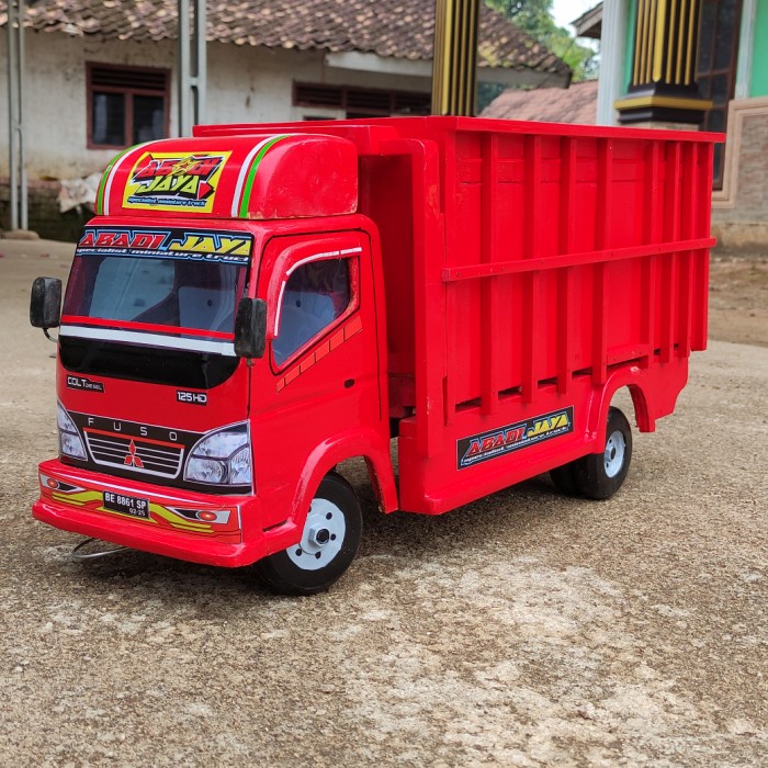 Mainan mobil truk kayu jumbo miniatur truck oleng mobilan anak