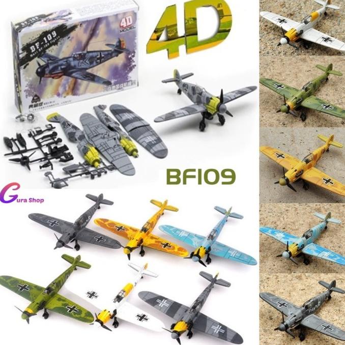 Model Kit 4D Pesawat 1 49 Messerschmitt Bf-109 Miniatur Diecast Spo