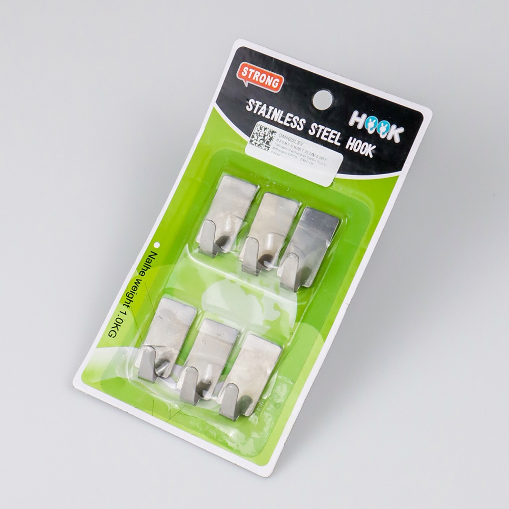 Taffware Gantungan Serba Guna Adhesive 6 PCS - DWC13F - Silver- OMHZ0LSV