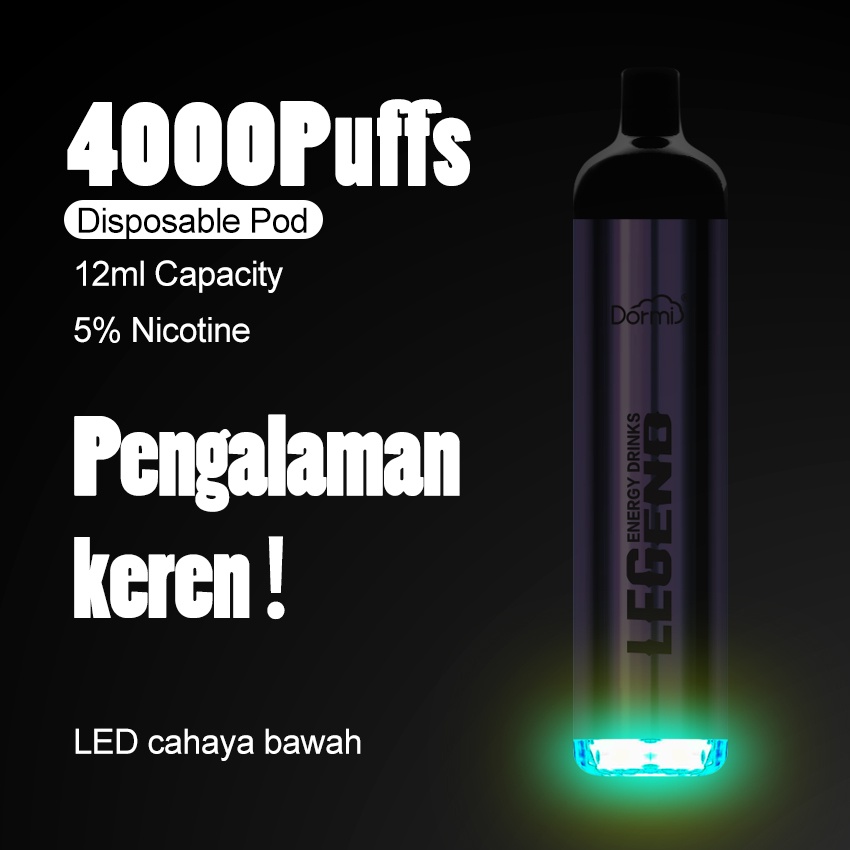 [DORMI Pro] 4000Puffs Vapoor sekali pakai(Disposable Pod) Cola ice  flavour