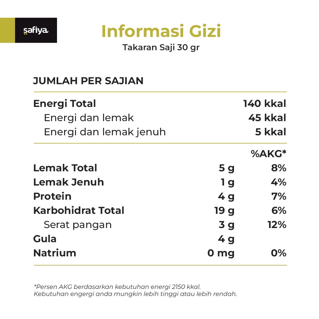 Muesli Safiya 1 Kg Sereal Makanan Ringan dan Sarapan Sehat Premium