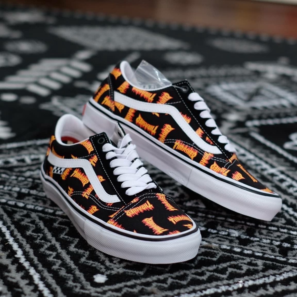 VANS OLDSKOOL SKATE X @thrashermag BLACK MULTI