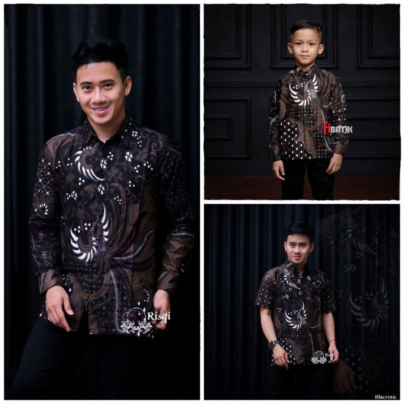 Couple Batik Ayah/Bapak dan Anak Seragam Motif Murah Batik Putra Indonesia