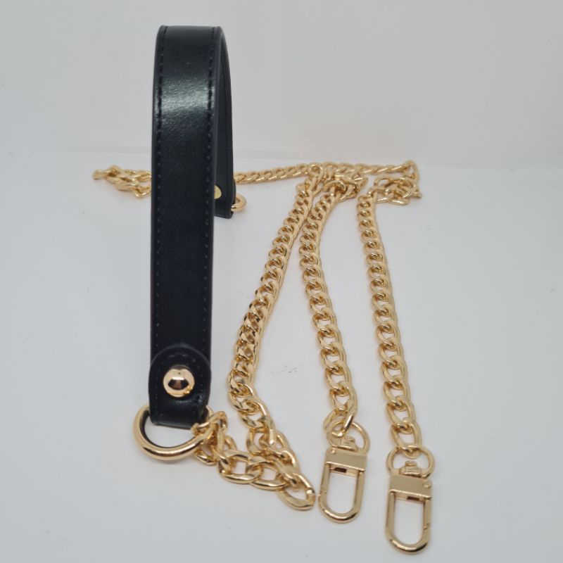 Aida Chain Leather bag strap / tali tas rantai mixed kulit / tali tas rantai/ tali tas kulit