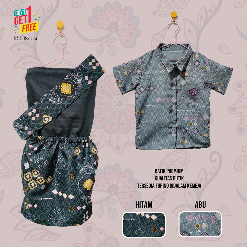 [BATIK SIBLING] Kemeja dress sibling anak twins couple premium quality formal model 3