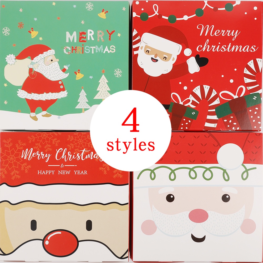 Kotak Penyimpanan Permen / Snack / Biskuit Motif Kartun Santa Claus Untuk Dekorasi Natal