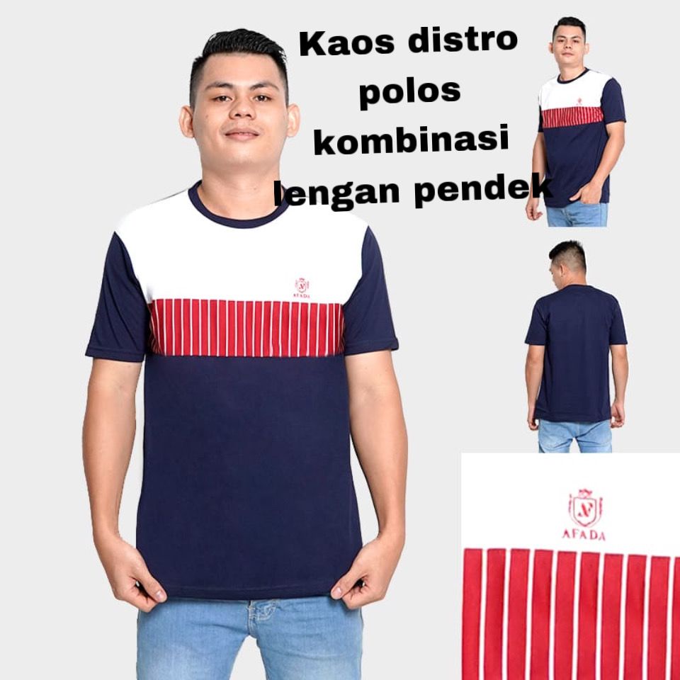 Noveli wear - Kaos kombinasi pocket lengan pendek | kaos polos distro kombinasi | kaos distro kombinasi L XL