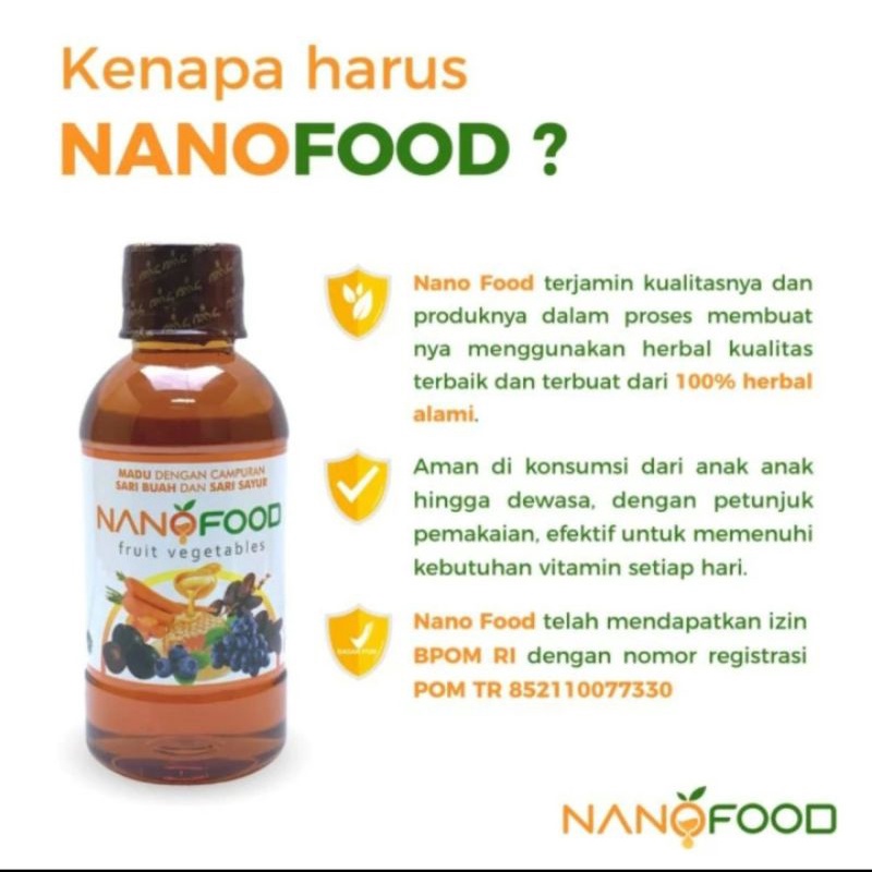TERBAIK Madu Nano Food Plus Sayur dan Buah. untuk anak-anak dan dewasa