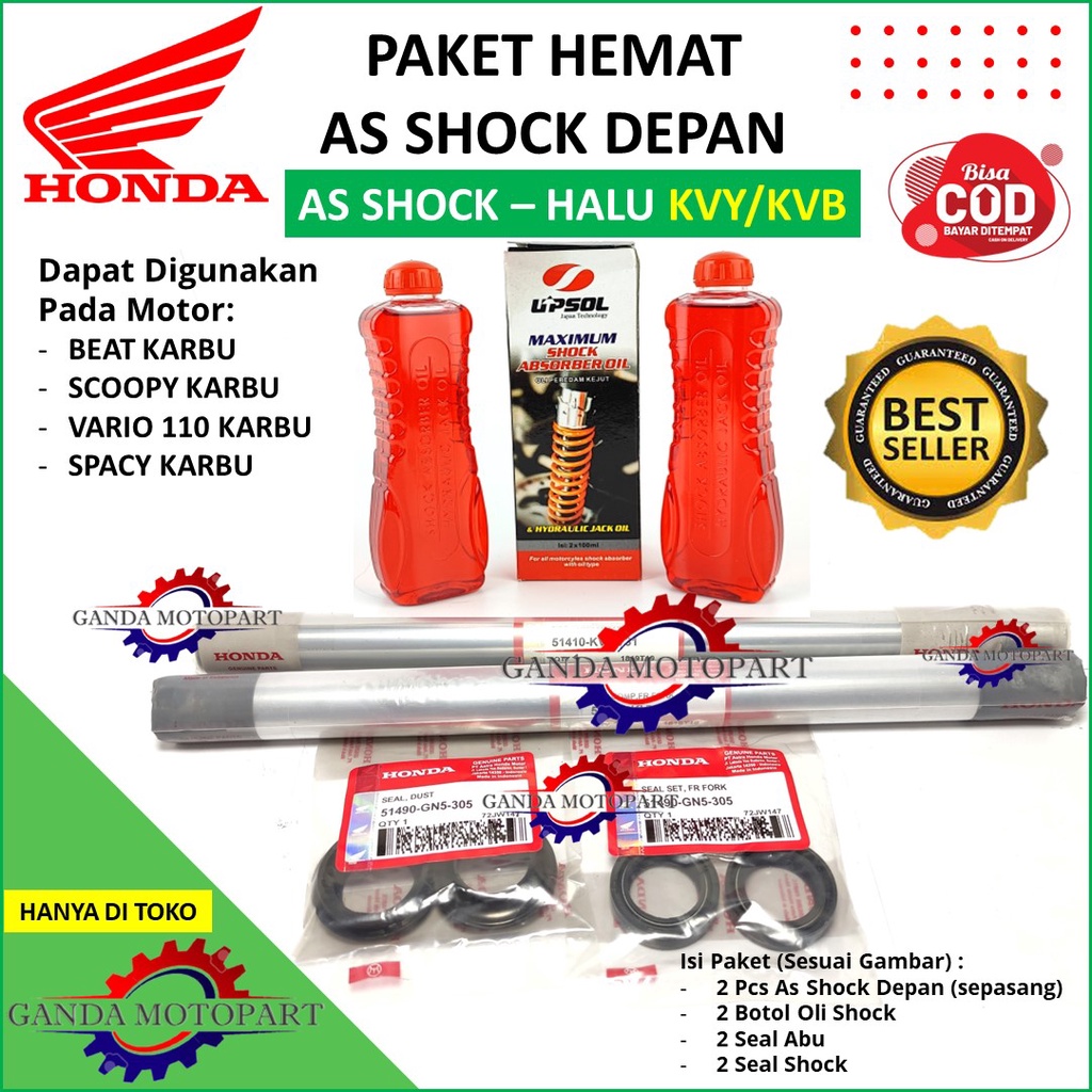 PAKET AS SHOCK DEPAN BEAT KARBU SCOOPY KARBU SPACY KARBU - AS SOK HALU HALU BEAT SCOOPY SPACY - KVY