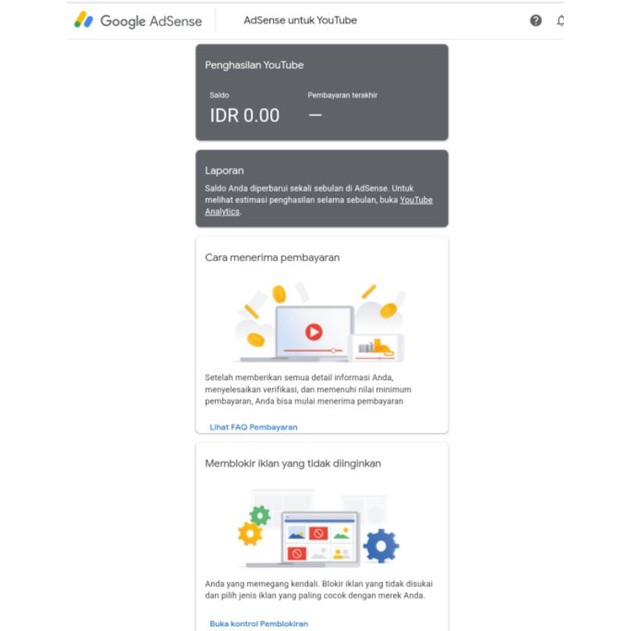 Adsense Fresh untuk youtube