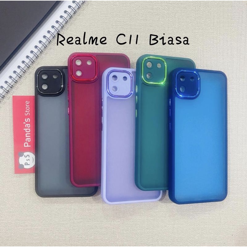 Case Realme C11 Biasa | C11 2021 | C20 Metal Chrome Softcase Dove Premium Luxury PSS