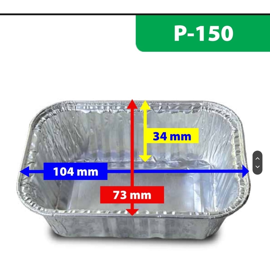 (ECERAN) ALUMUNIUM FOIL KOTAK CUP P-150 + TUTUP MIKA