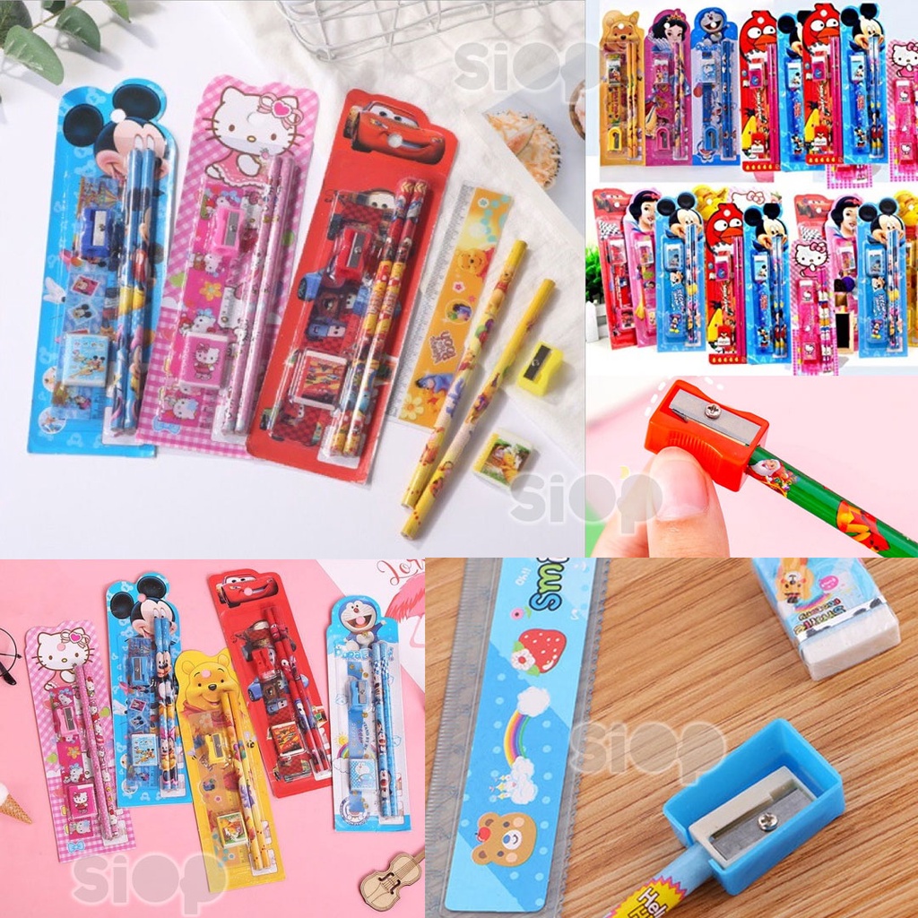 

5 in 1 Alat Tulis Pensil Set Anak Sekolah