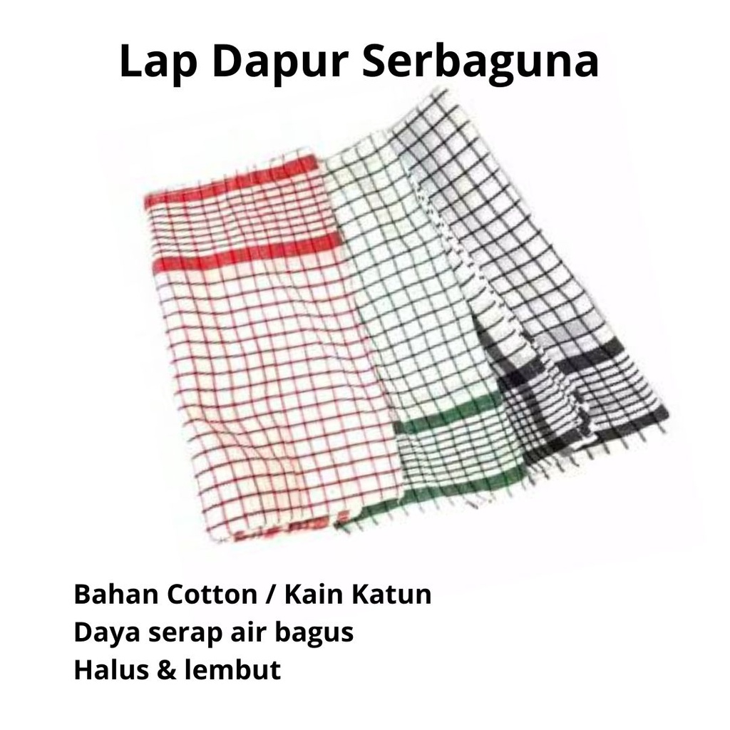 (10gr) LAP KOTAK SERBET DAPUR SERBAGUNA KAIN TANGAN LAP PIRING PREMIUM QUALITY