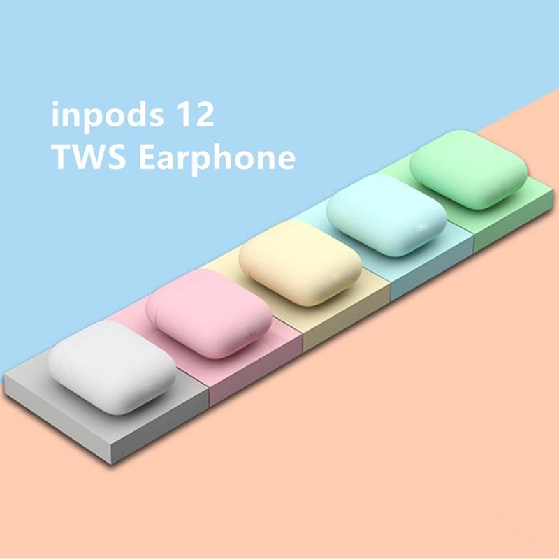 Headset Bluetooth 5.0 TWS i12 Macaron Wireless Earbud Earphone