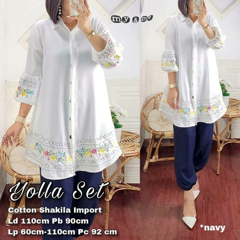 TKG - One Set Celana Wanita Shakila Terbaru Kekinian YOLLA SET by Fashion Muslim Solo